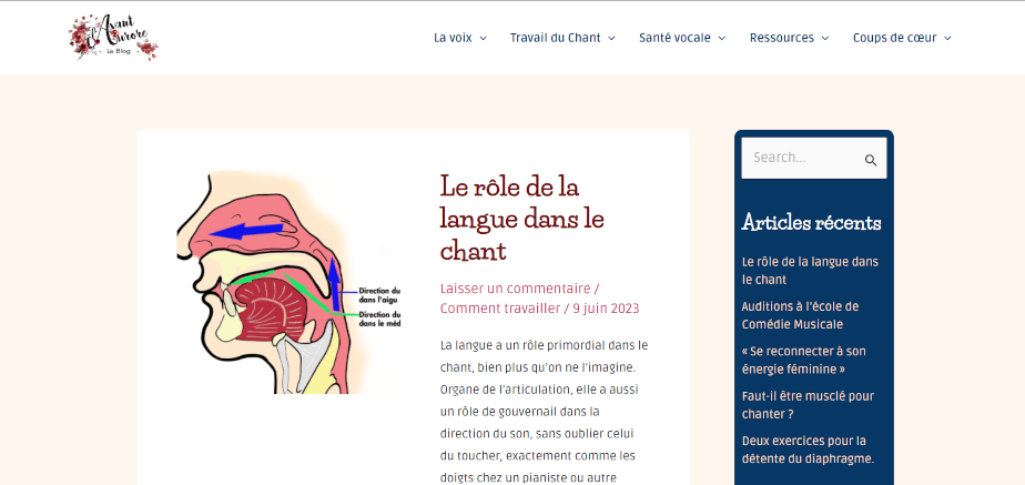Aperçu de la page d'accueil du Blog d'Avant l'Aurore relooké