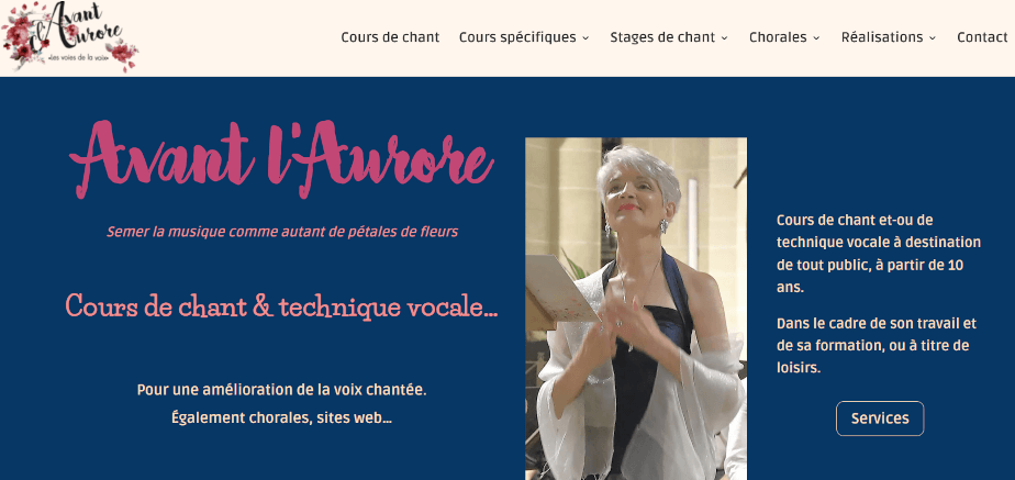 Aperçu du site Avant l'Aurore dans on relookage